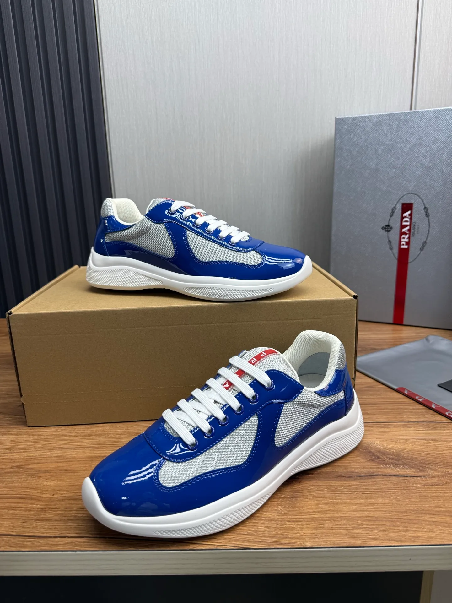 Men's shoes 640💰 [PRADA] Hot selling items🔥Must be recommended every day~~ Official website synchronized, 1:1 high quality shipments✔️ Imported cowhide fabric, rubber material + cowhide lining, original bottom, high-end airplane box packaging🎁 38-45 (38.45 custom-made, non-returnable)